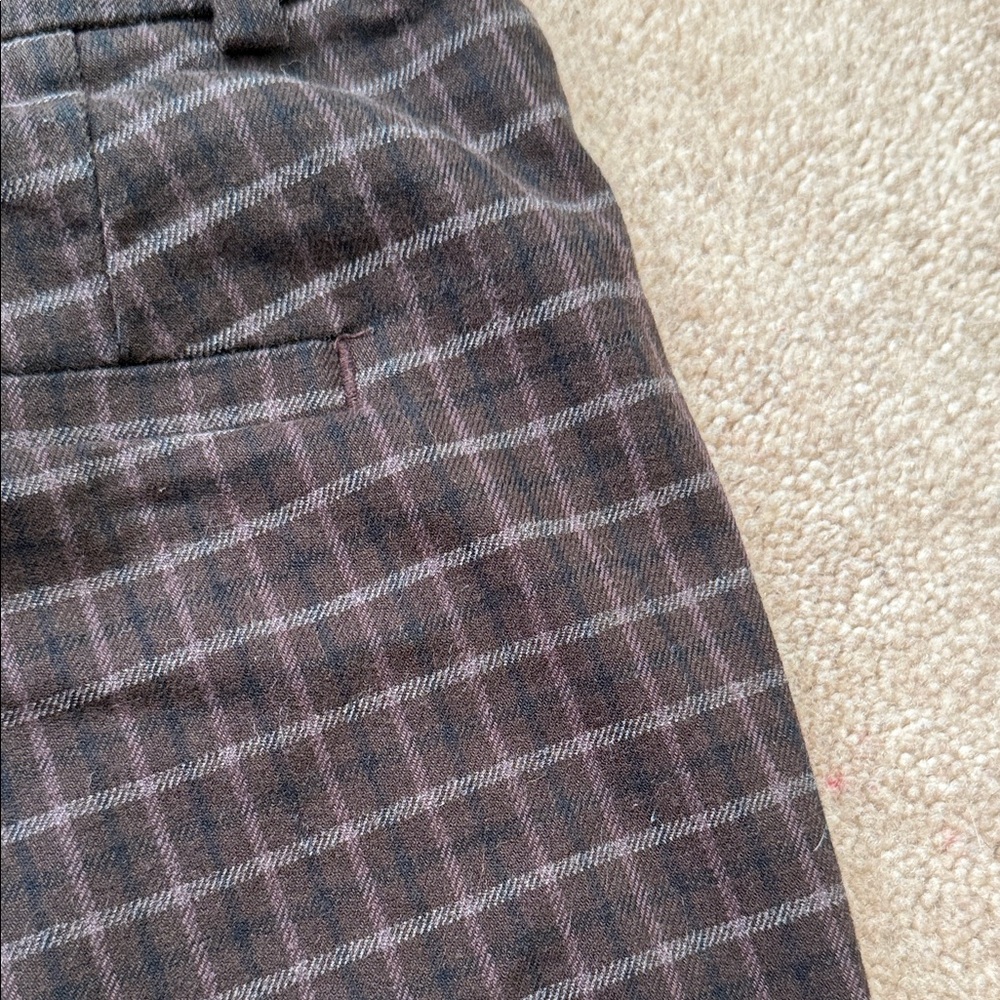 LOFT Dark Plaid High Waist Pants - Picture 4 of 4